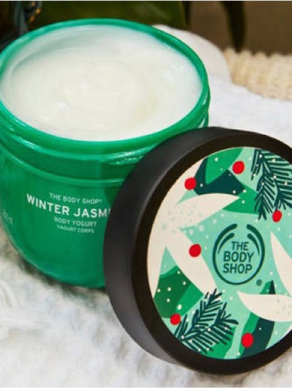 The Body Shop Winter Jasmine Body Yogurt - Green & Black Accents